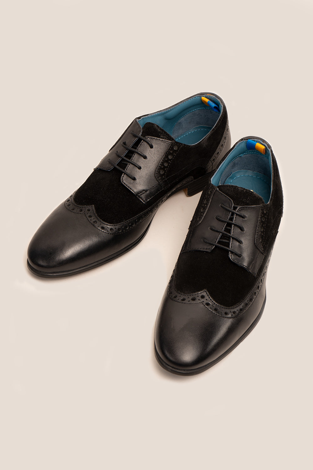 Black suede 2024 brogue shoes