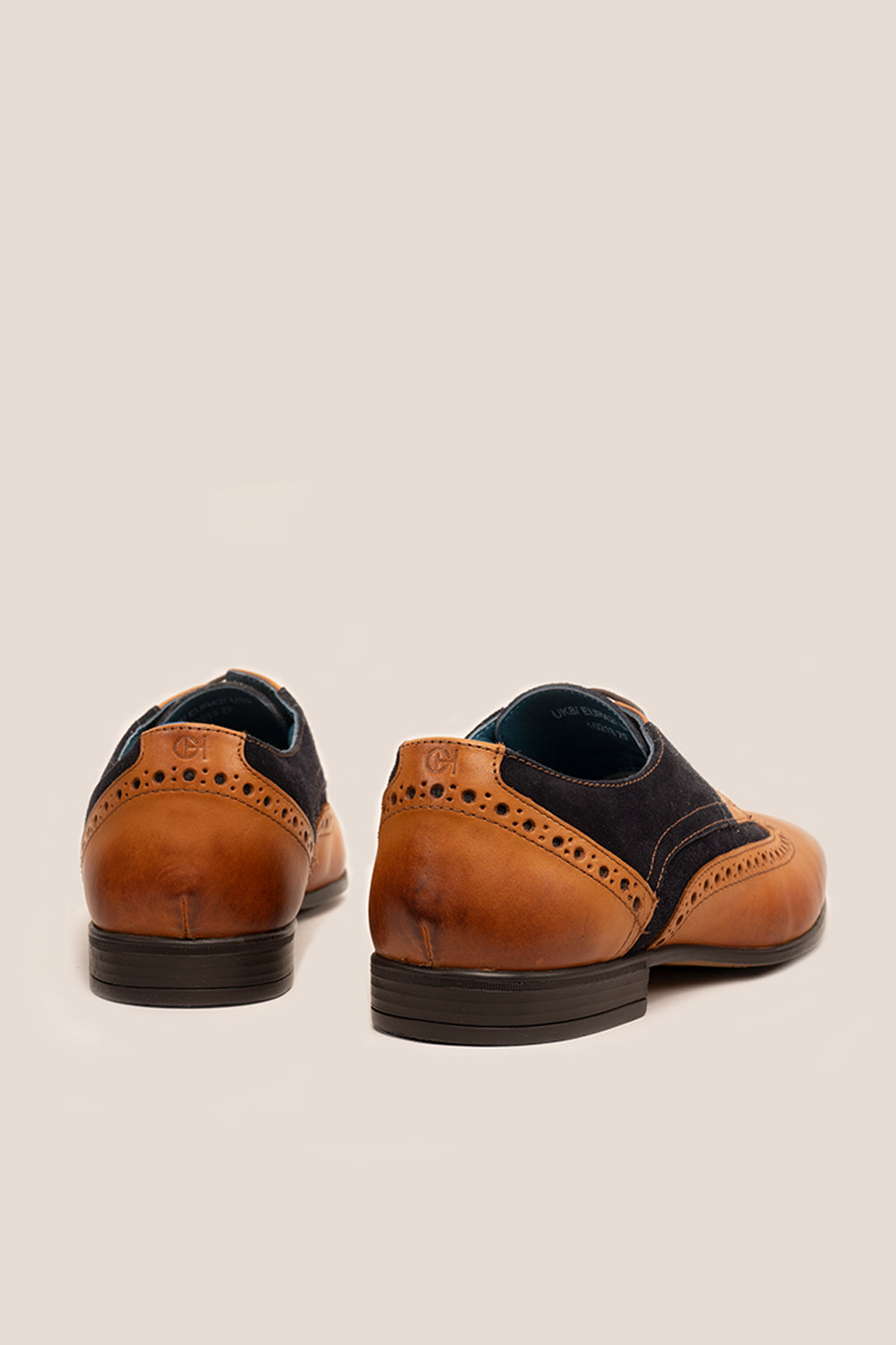 Mens tan and hot sale navy brogues