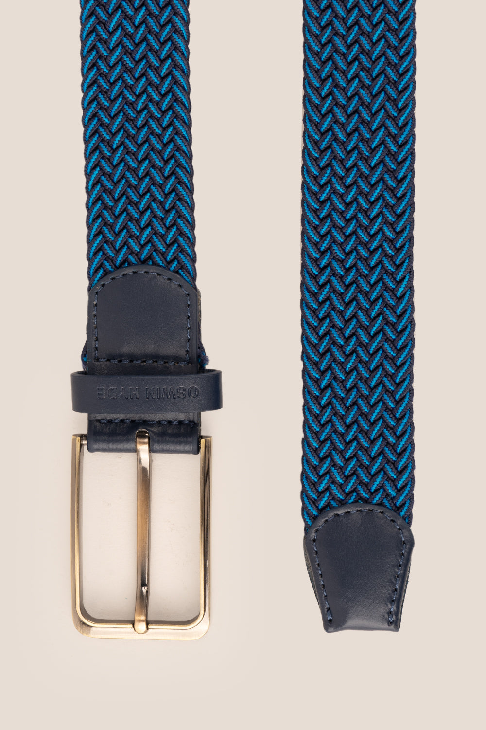 Bert Blue Elastic Leather Belt | Oswin Hyde