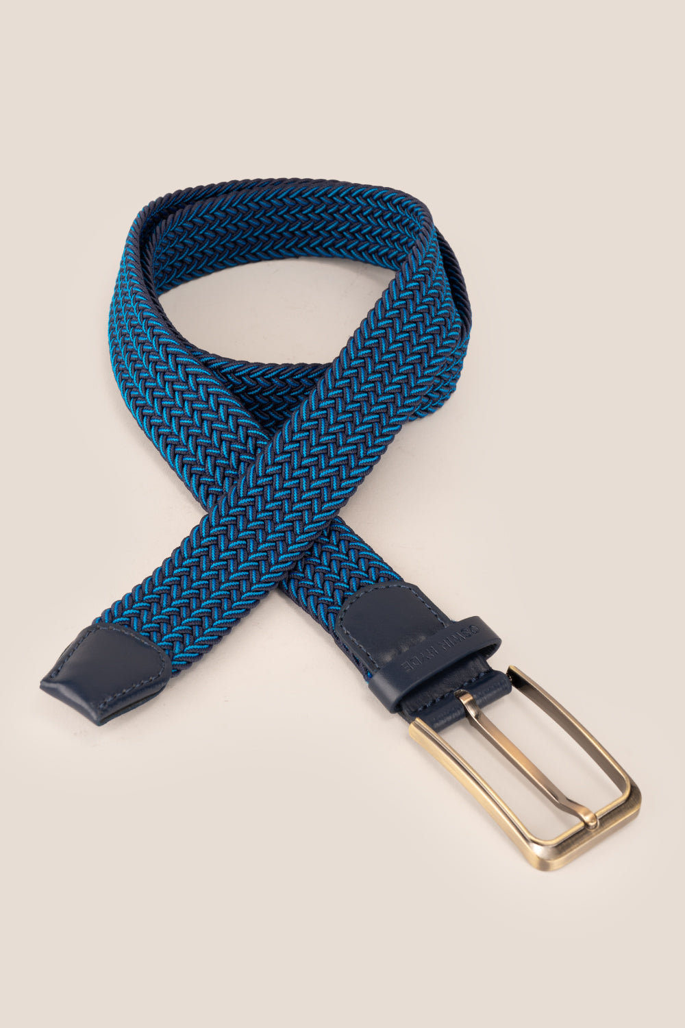 Bert Blue Elastic Leather Belt | Oswin Hyde