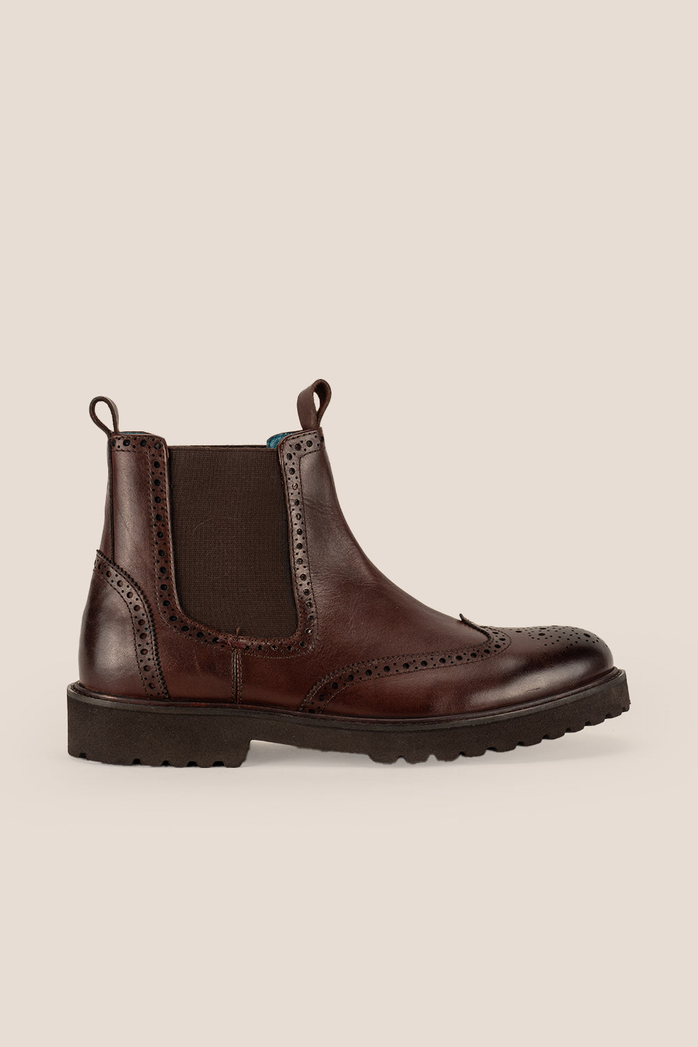 Grant Brown Leather Brogue Chelsea Boots Oswin Hyde