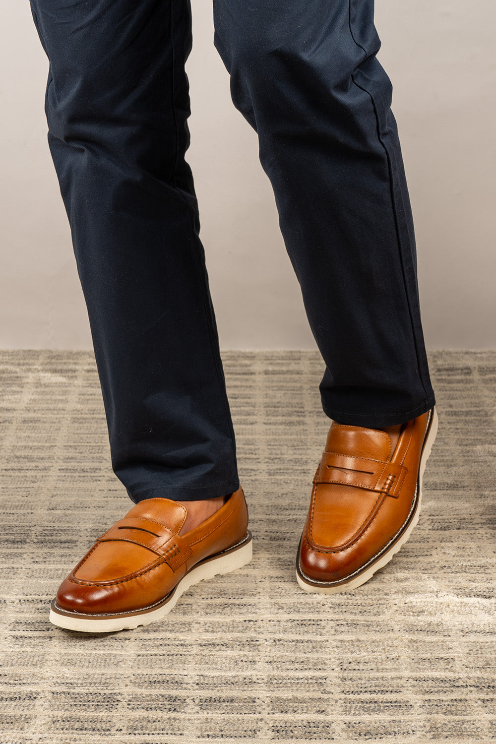 Mens Tan Leather Loafers Oswin Hyde