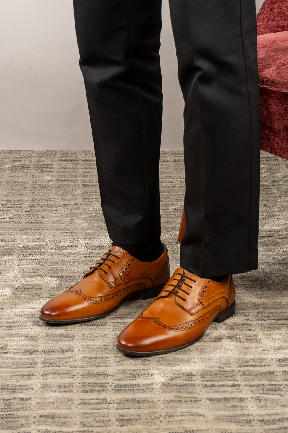 Miles Tan Leather Brogue Shoes Oswin Hyde