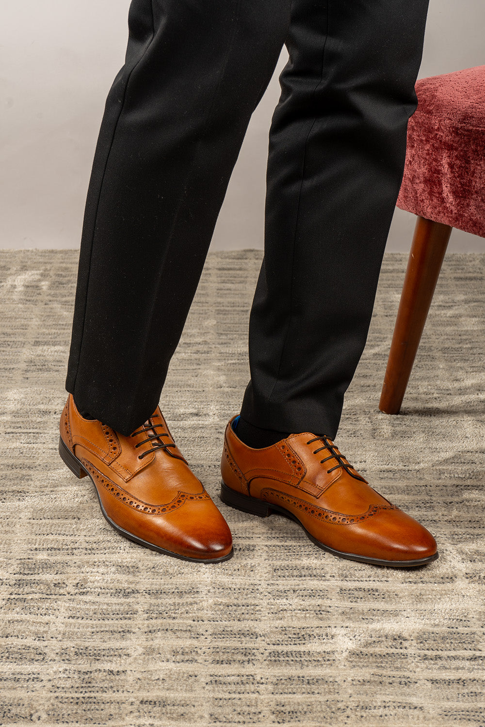 Miles Tan Leather Brogue Shoes Oswin Hyde