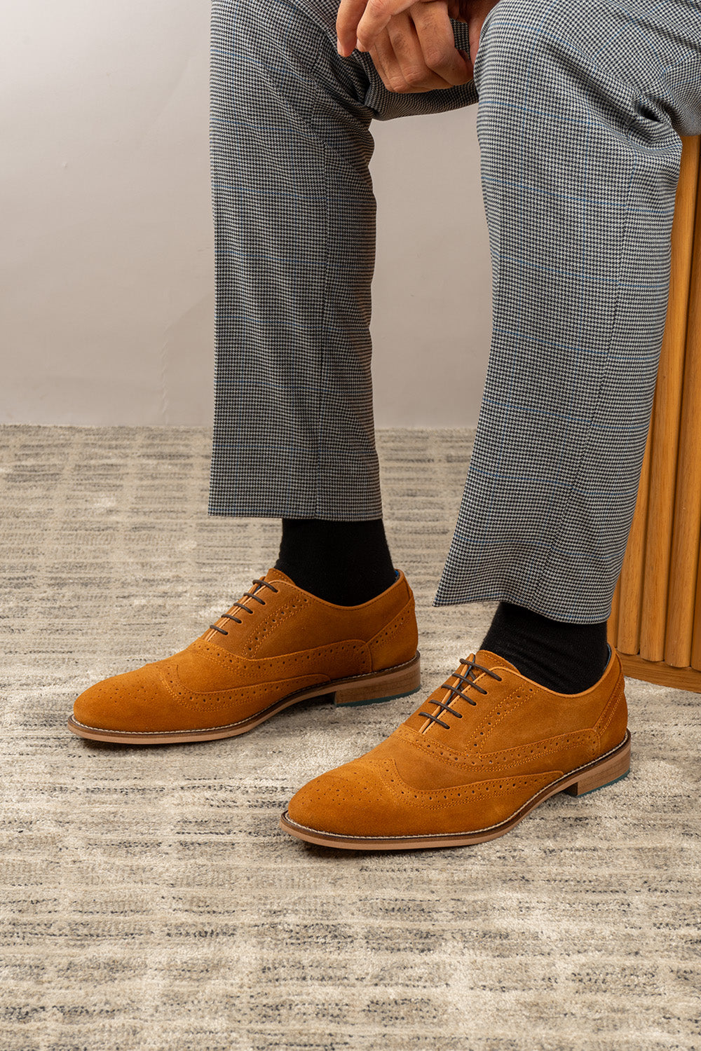 Winston Tobacco Suede Brogue Shoes Oswin Hyde