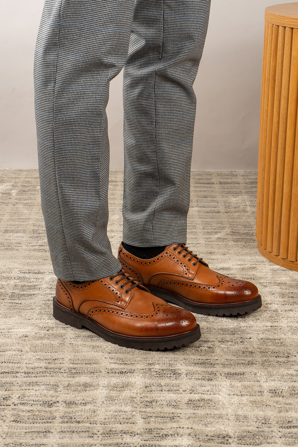 Tan Leather Derby Brogue Shoes Gordon Oswin Hyde