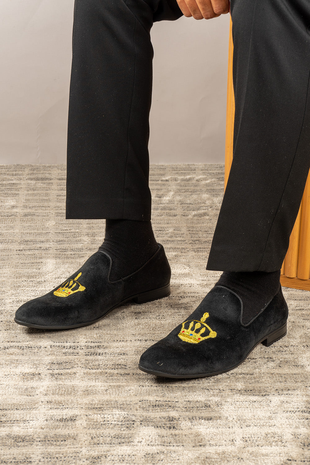 Monarch Black Velvet Loafers Oswin Hyde