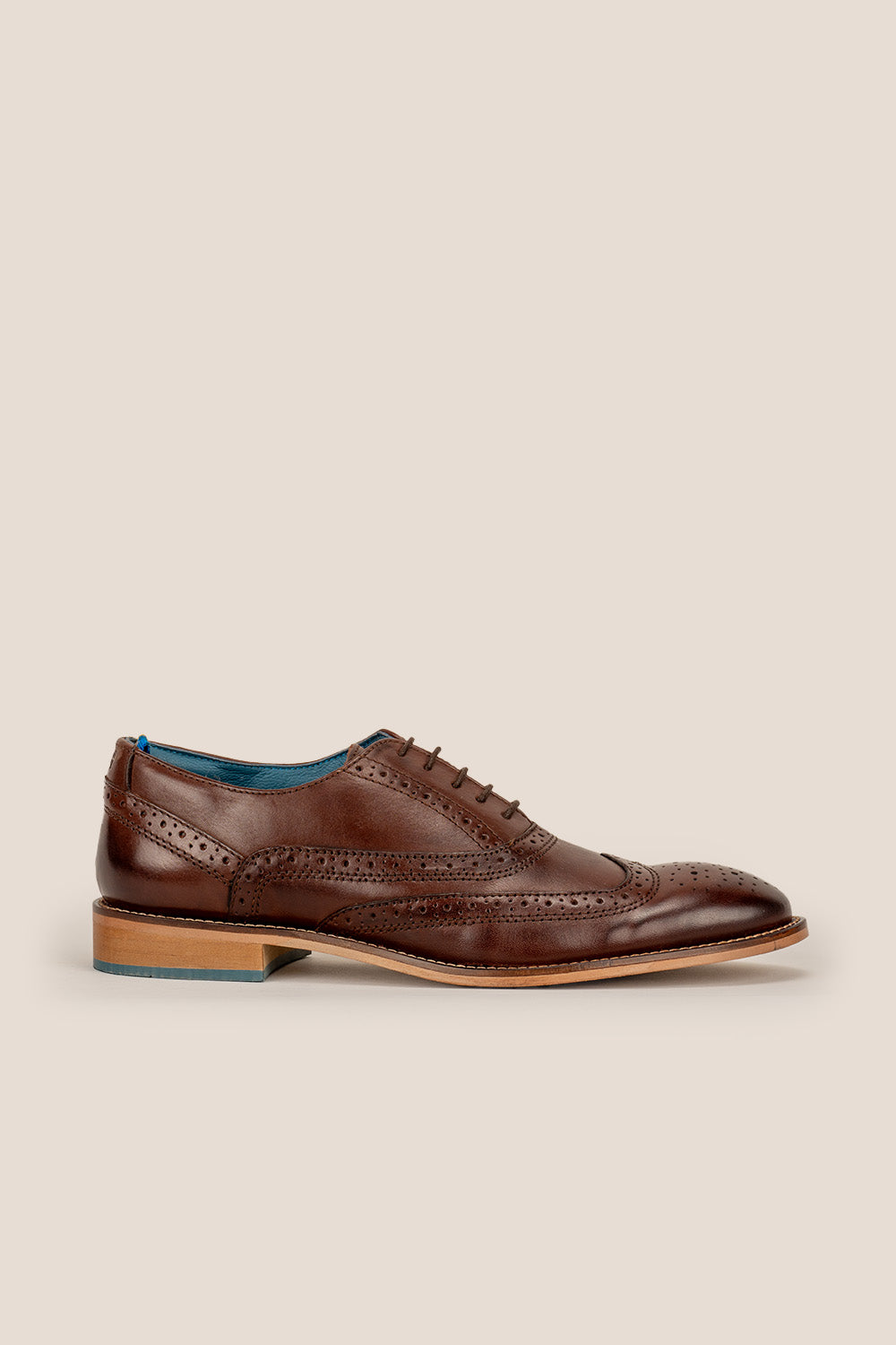 Winston Brown Mens Leather Oxford Brogue Shoes | Oswin Hyde