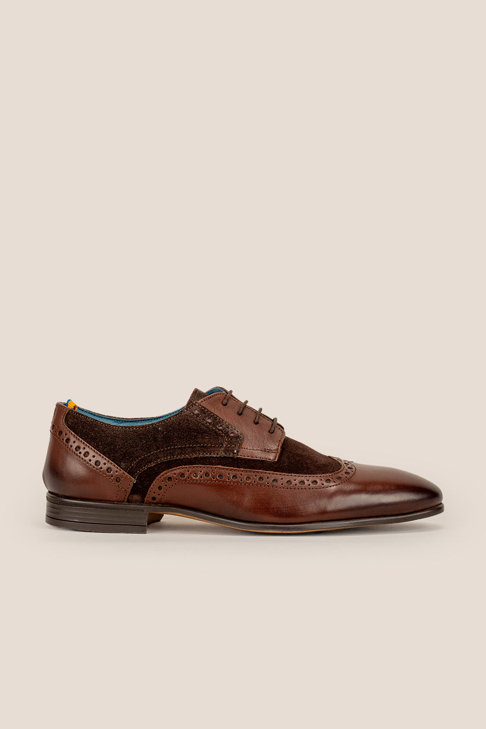 Miles Brown Leather/Suede Brogue Shoes Oswin Hyde