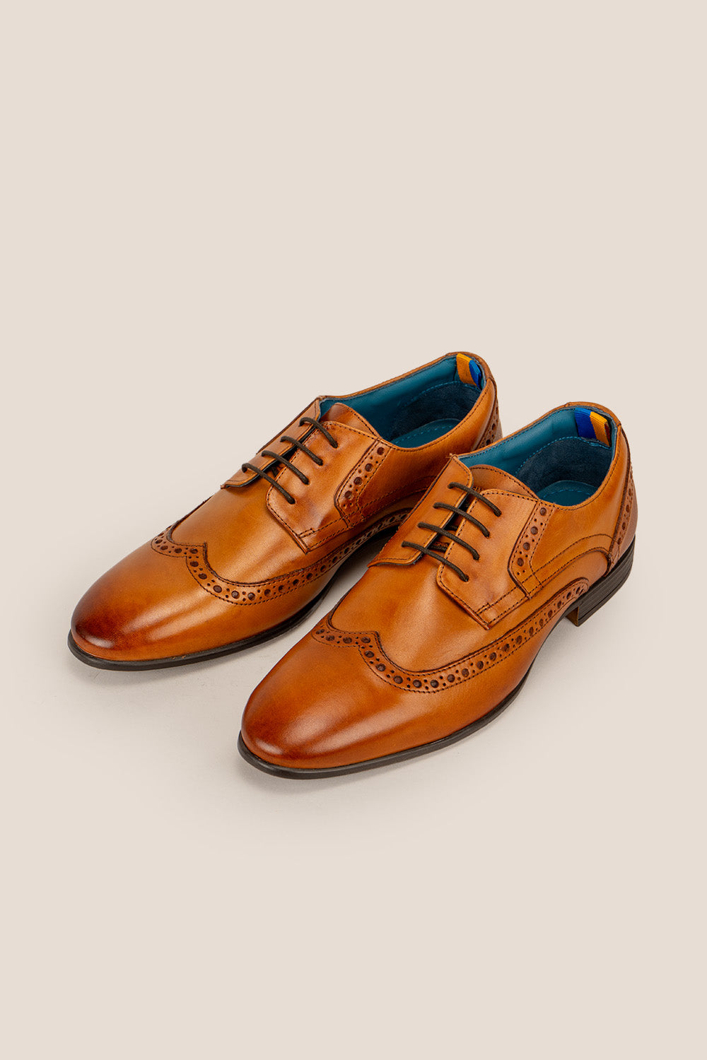 Miles Tan Leather Brogue Shoes Oswin Hyde