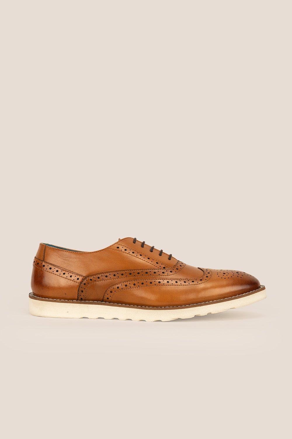 Mens Tan Leather Brogue Trainers Oswin Hyde