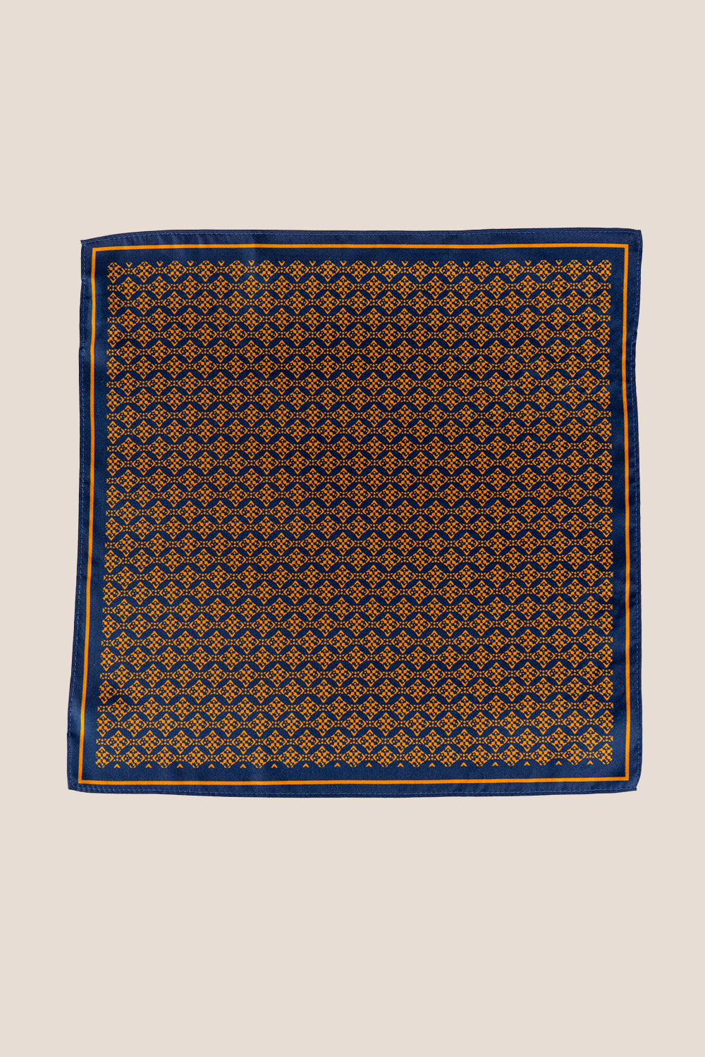 Orange Geometric Pattern Silk Handkerchief Oswin Hyde