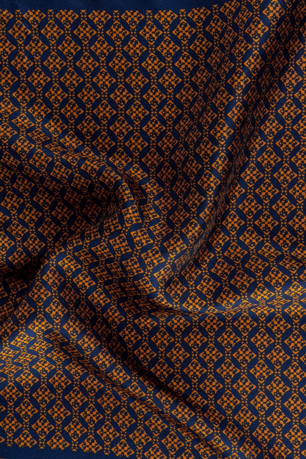 Orange Geometric Pattern Silk Handkerchief Oswin Hyde