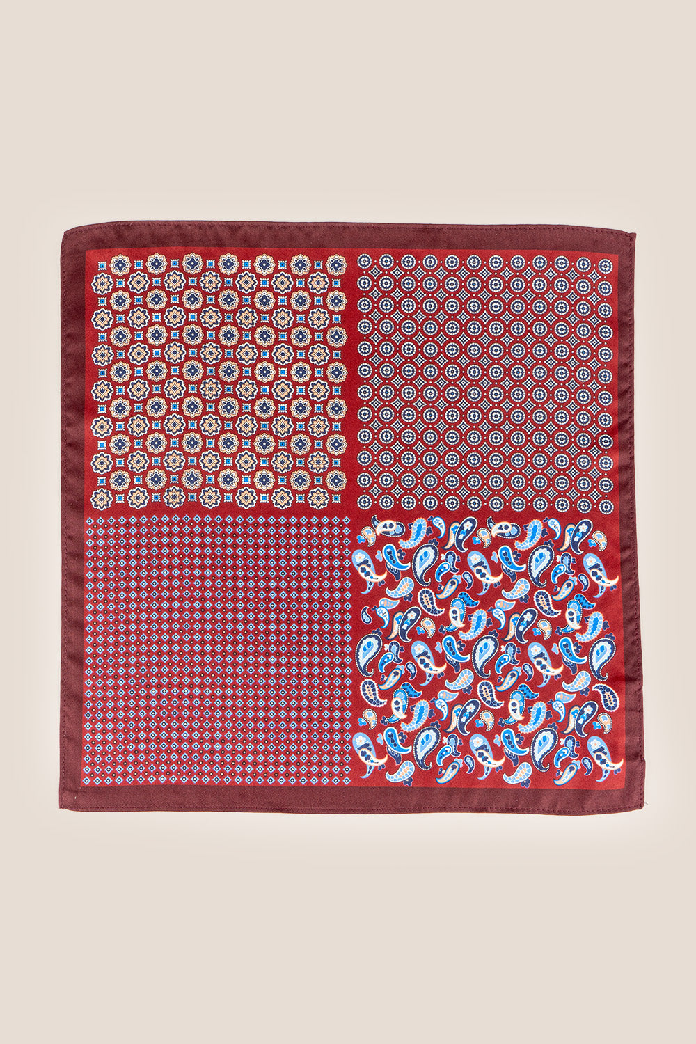 Red 4 Way Silk Handkerchief Oswin Hyde