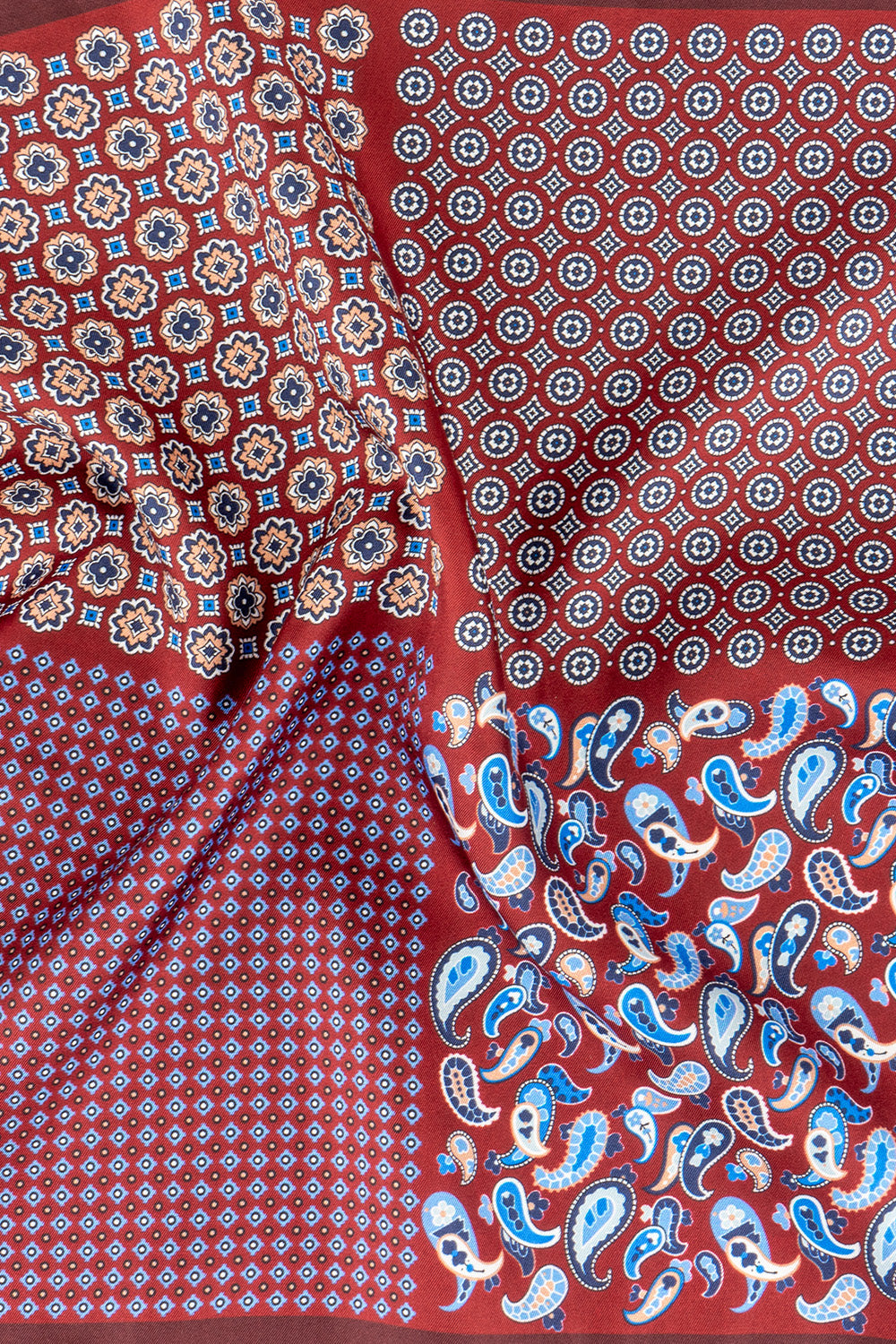 Red 4 Way Silk Handkerchief Oswin Hyde