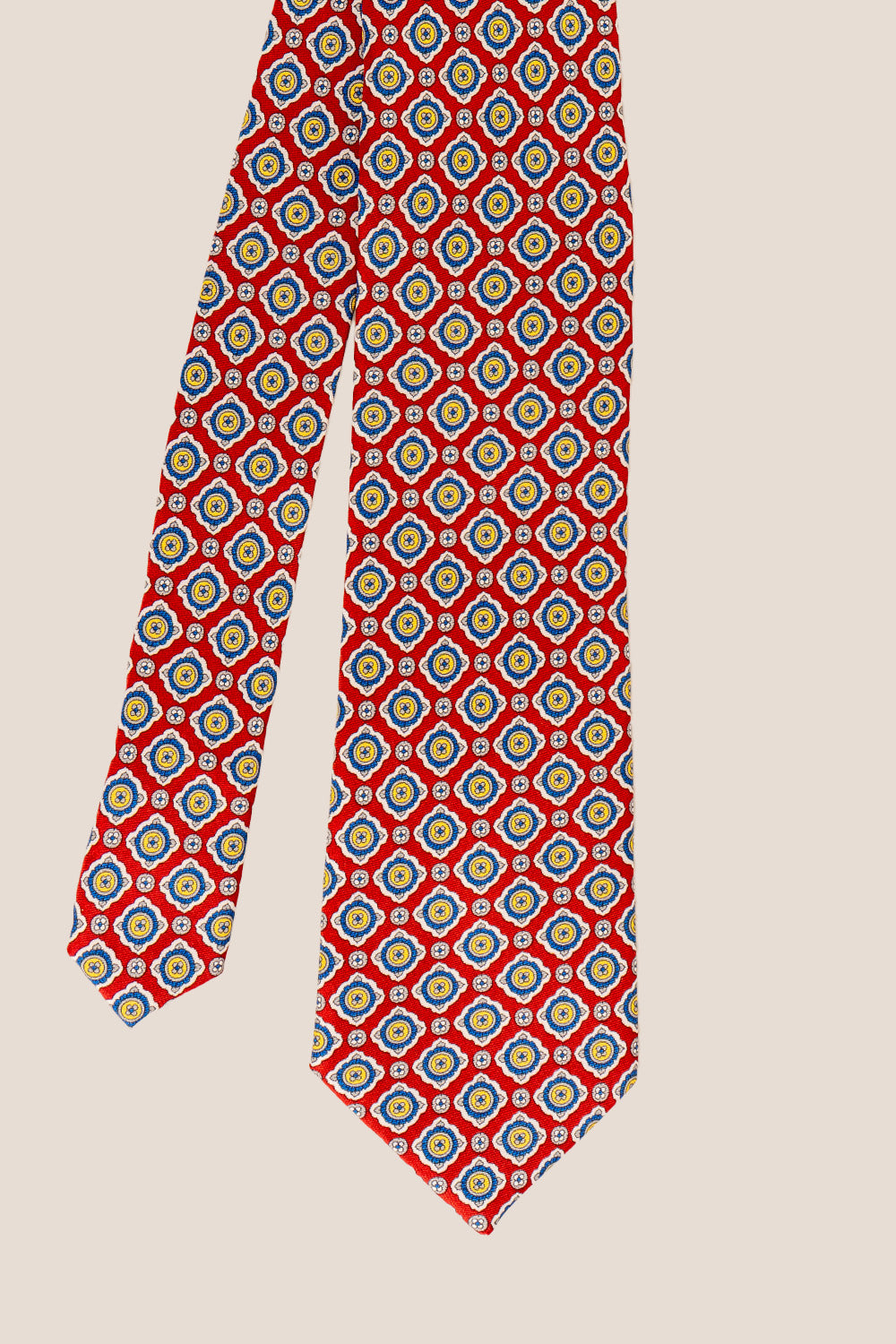 Red Geometric Pattern Silk Tie | Oswin Hyde 