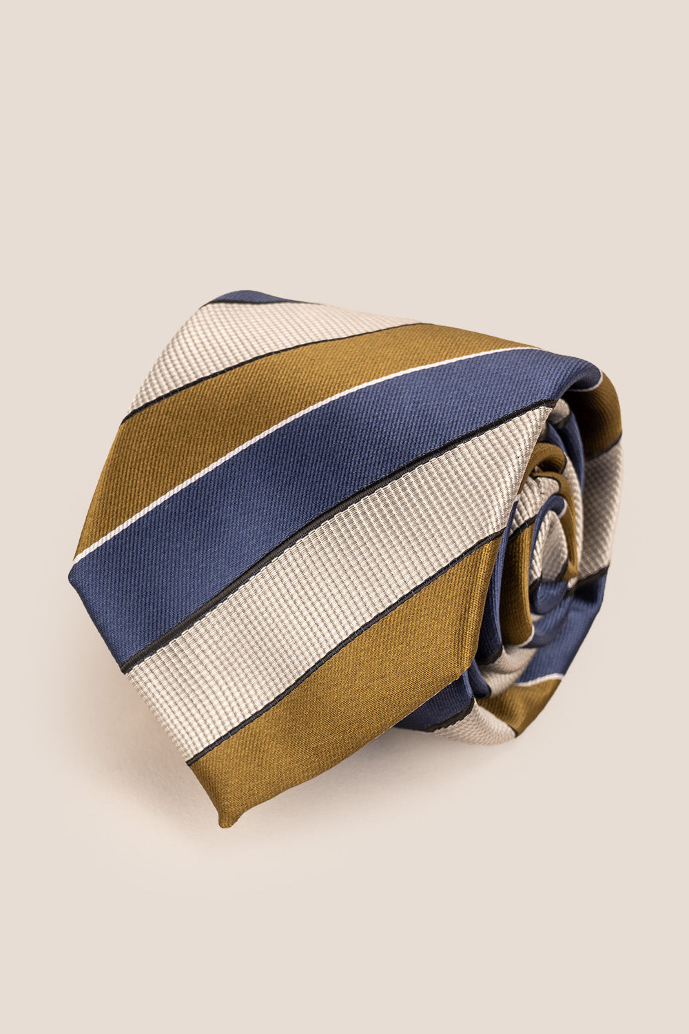 Archie Navy/Brown Striped Mens Tie Oswin Hyde