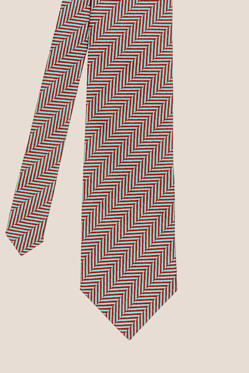 Vince Green/Brown Geometric Mens Tie Oswin Hyde