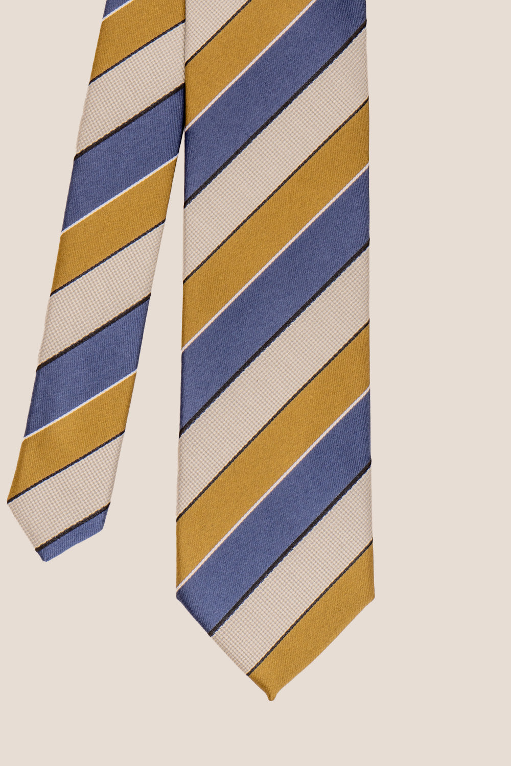 Archie Navy/Brown Striped Mens Tie Oswin Hyde