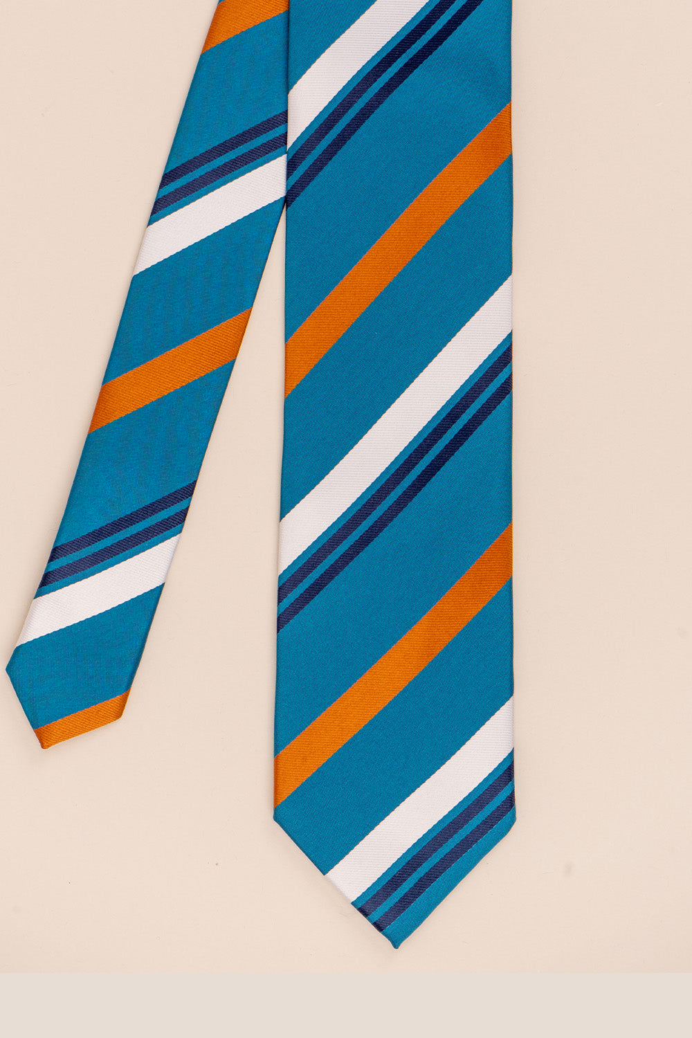 Evan Teal Striped Mens Tie Oswin Hyde