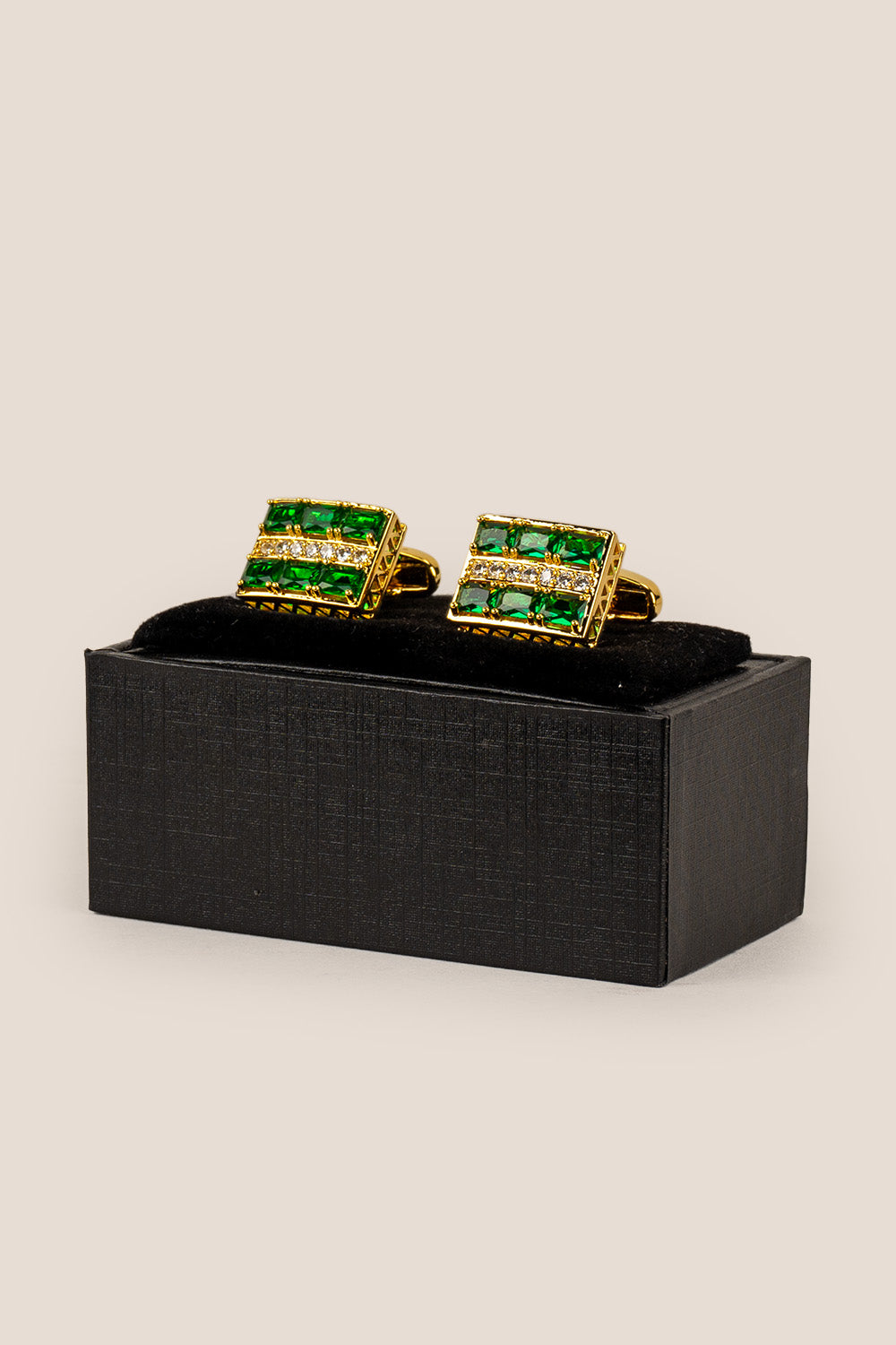 Mens fitz emerald gold cufflinks square | oswin hyde