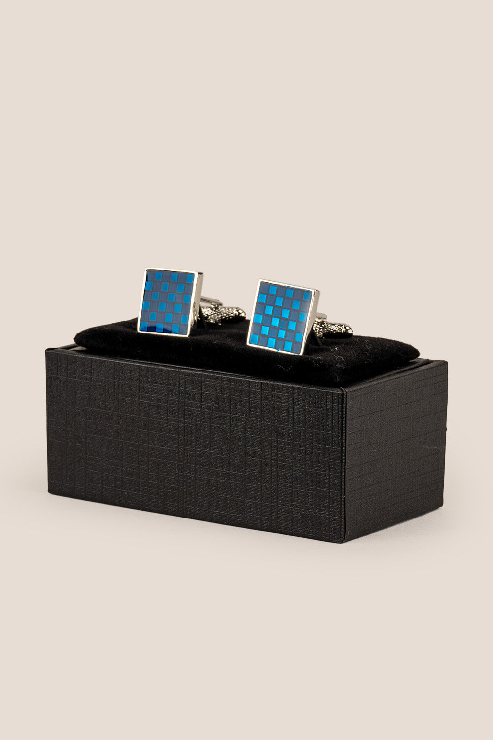 Mens dane blue silver cufflinks square | oswin hyde