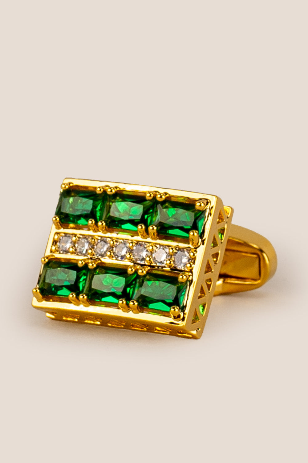 Mens fitz emerald gold cufflinks square | oswin hyde