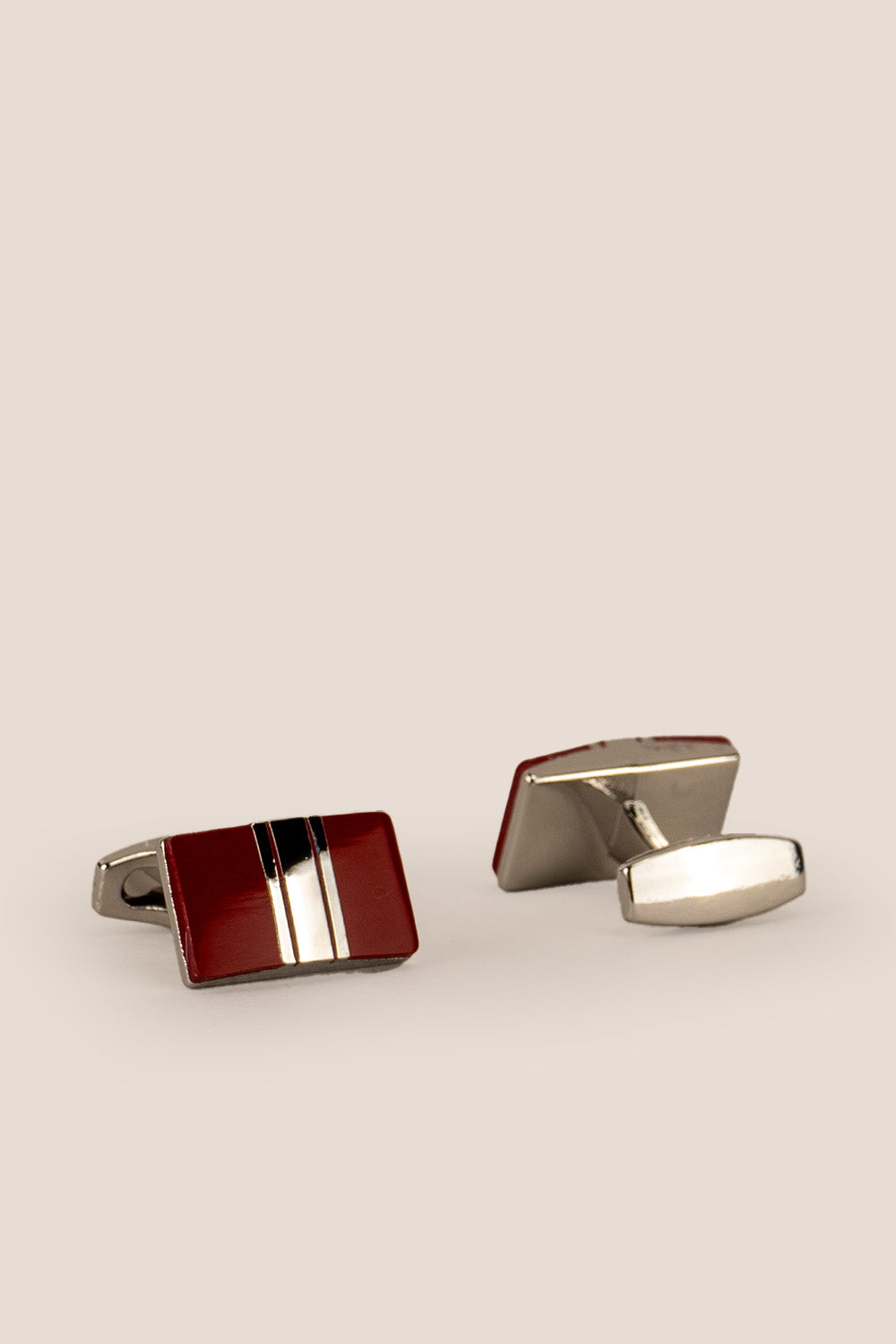 Mens ford red silver cufflinks square | oswin hyde