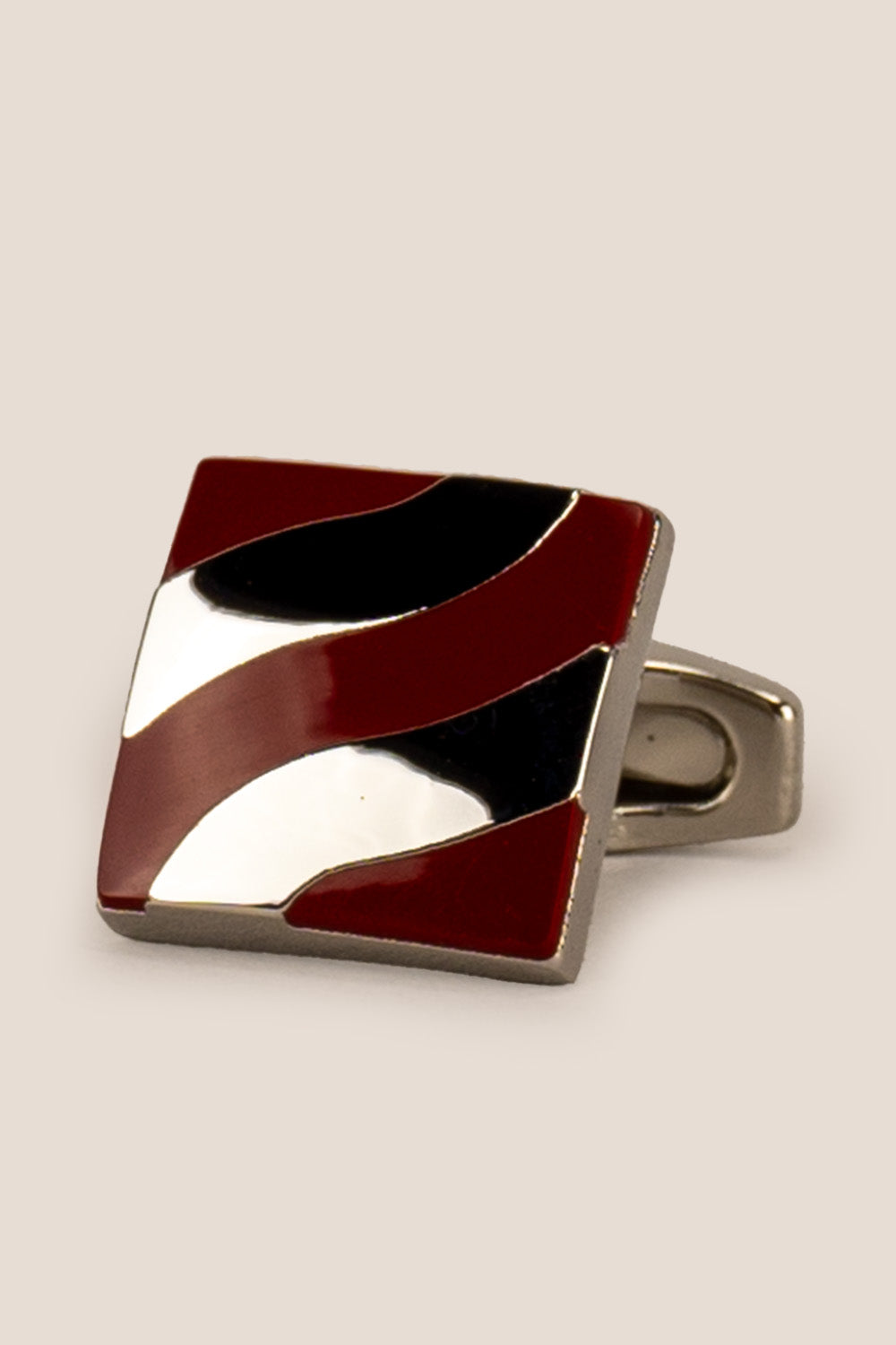 Mens kirk red silver cufflinks square | oswin hyde