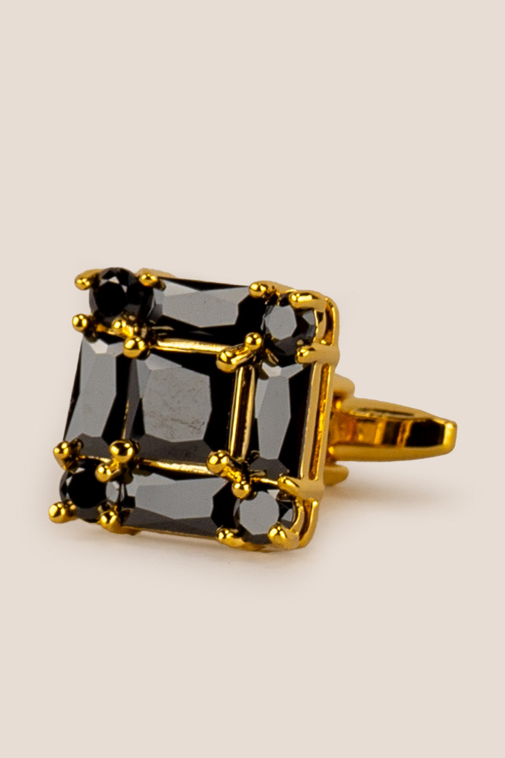 Mens zirk onyx gold cufflinks square | oswin hyde