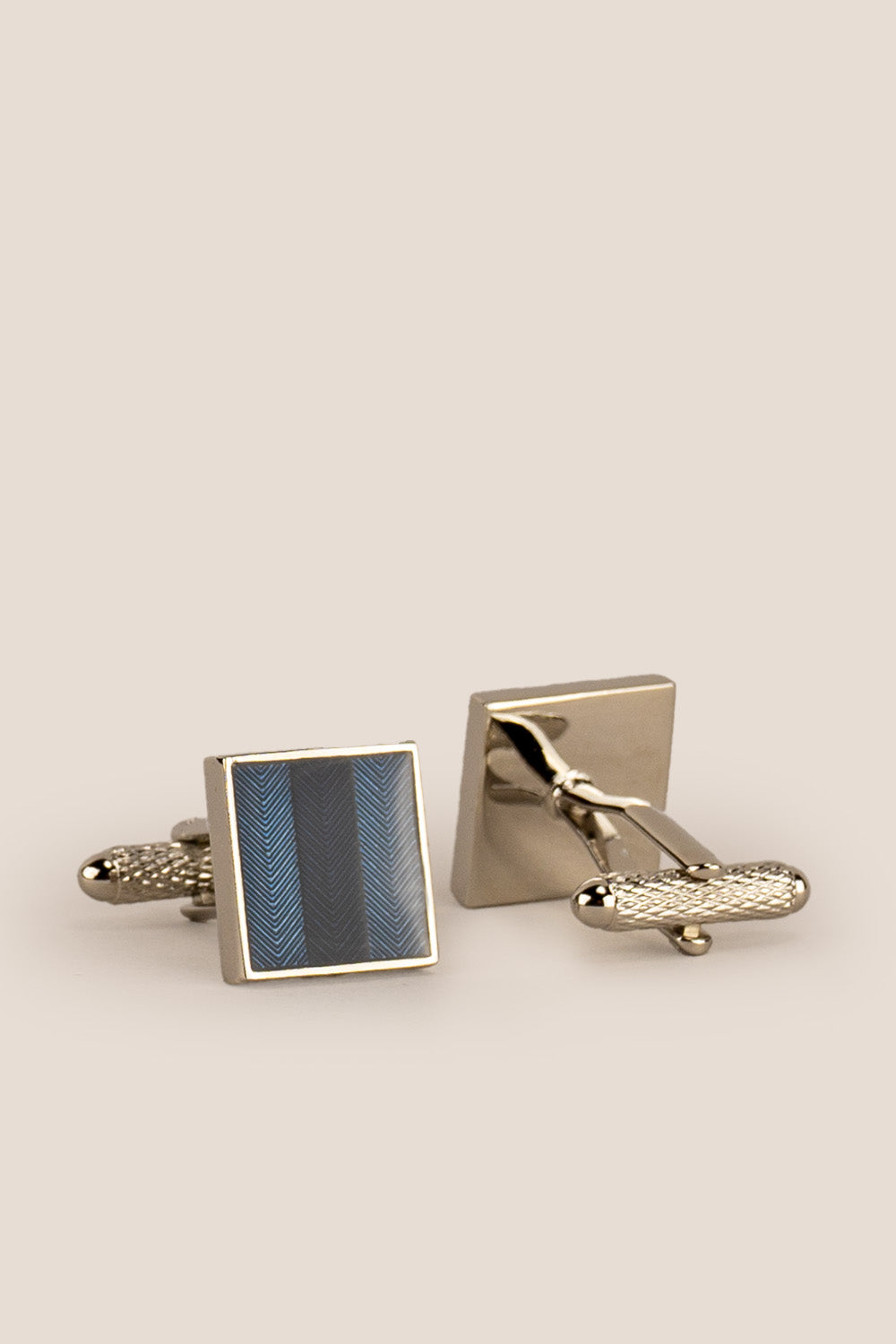 Mens arek blue silver cufflinks square | oswin hyde