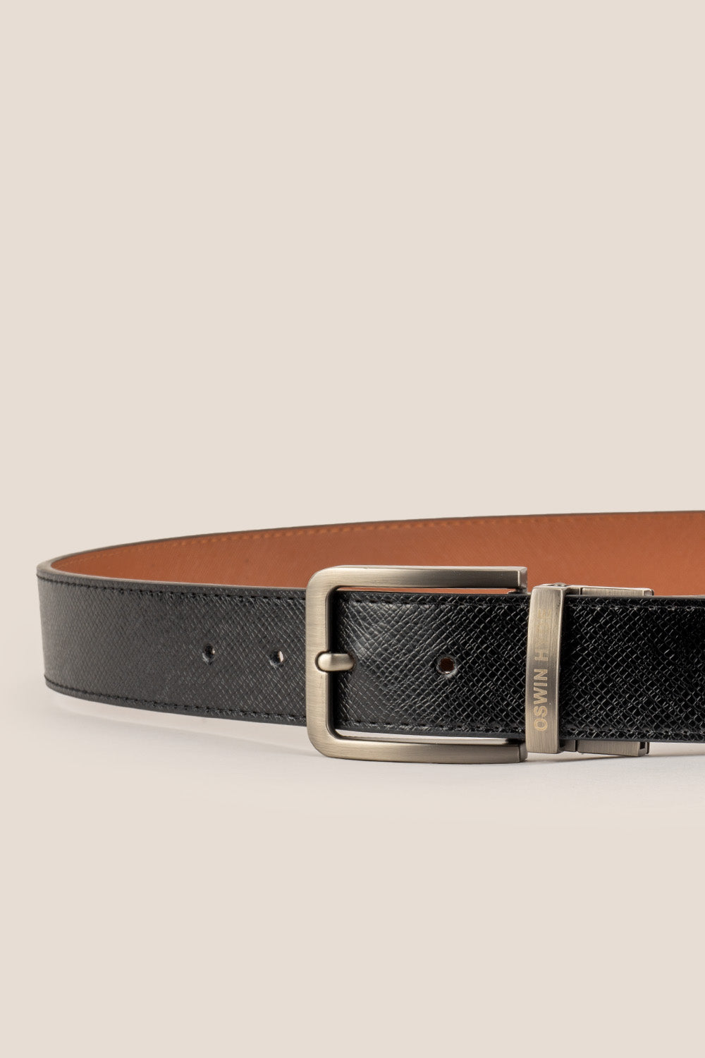 claud black-tan mens leather belt | oswin hyde