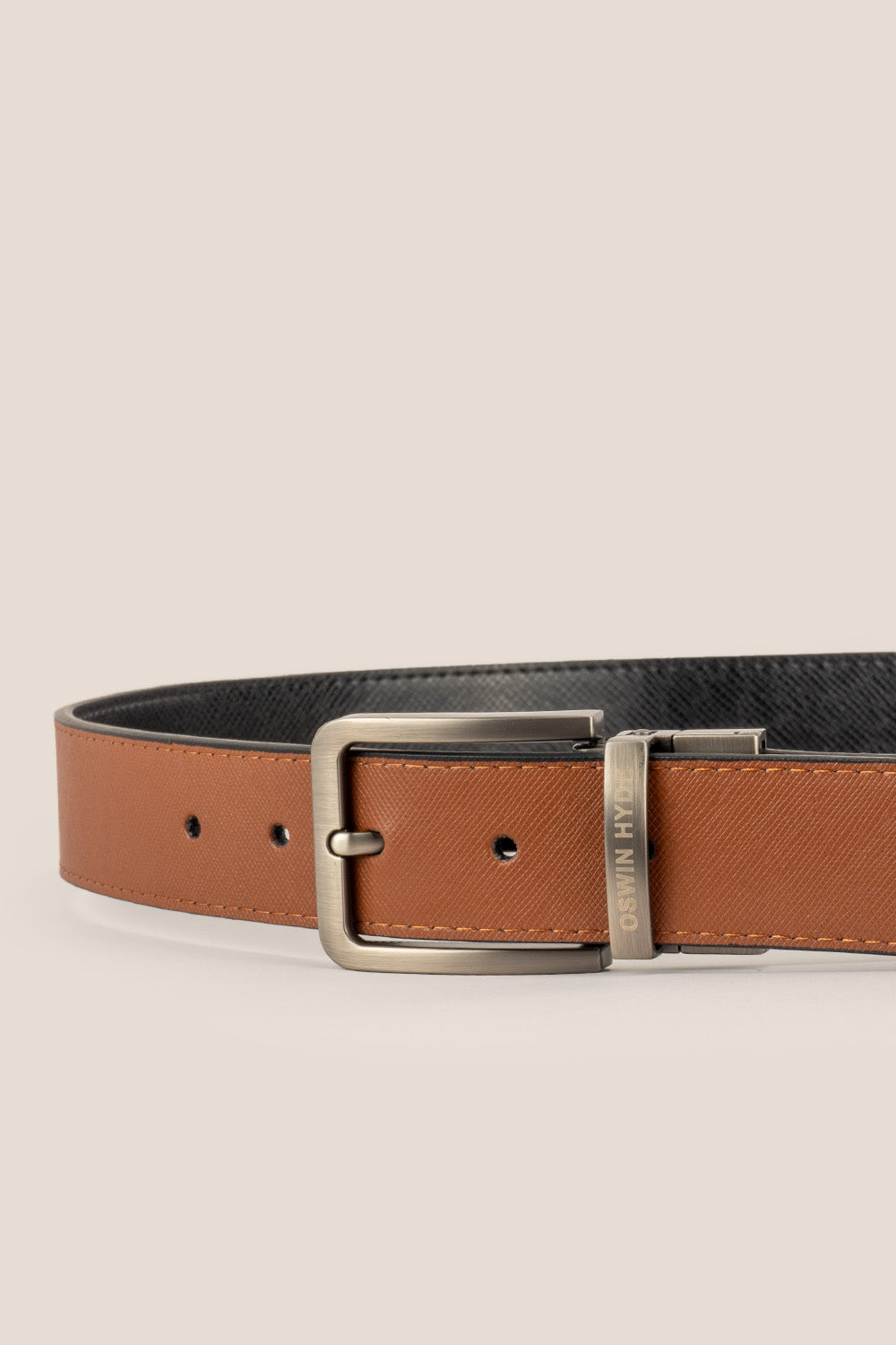 claud black-tan mens leather belt | oswin hyde