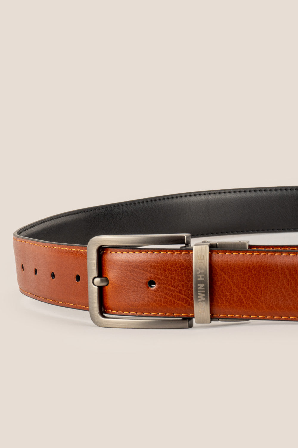 claud black-brown mens leather belt | oswin hyde