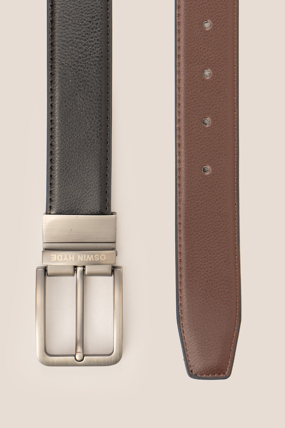 jim black-brown mens leather belt | oswin hyde