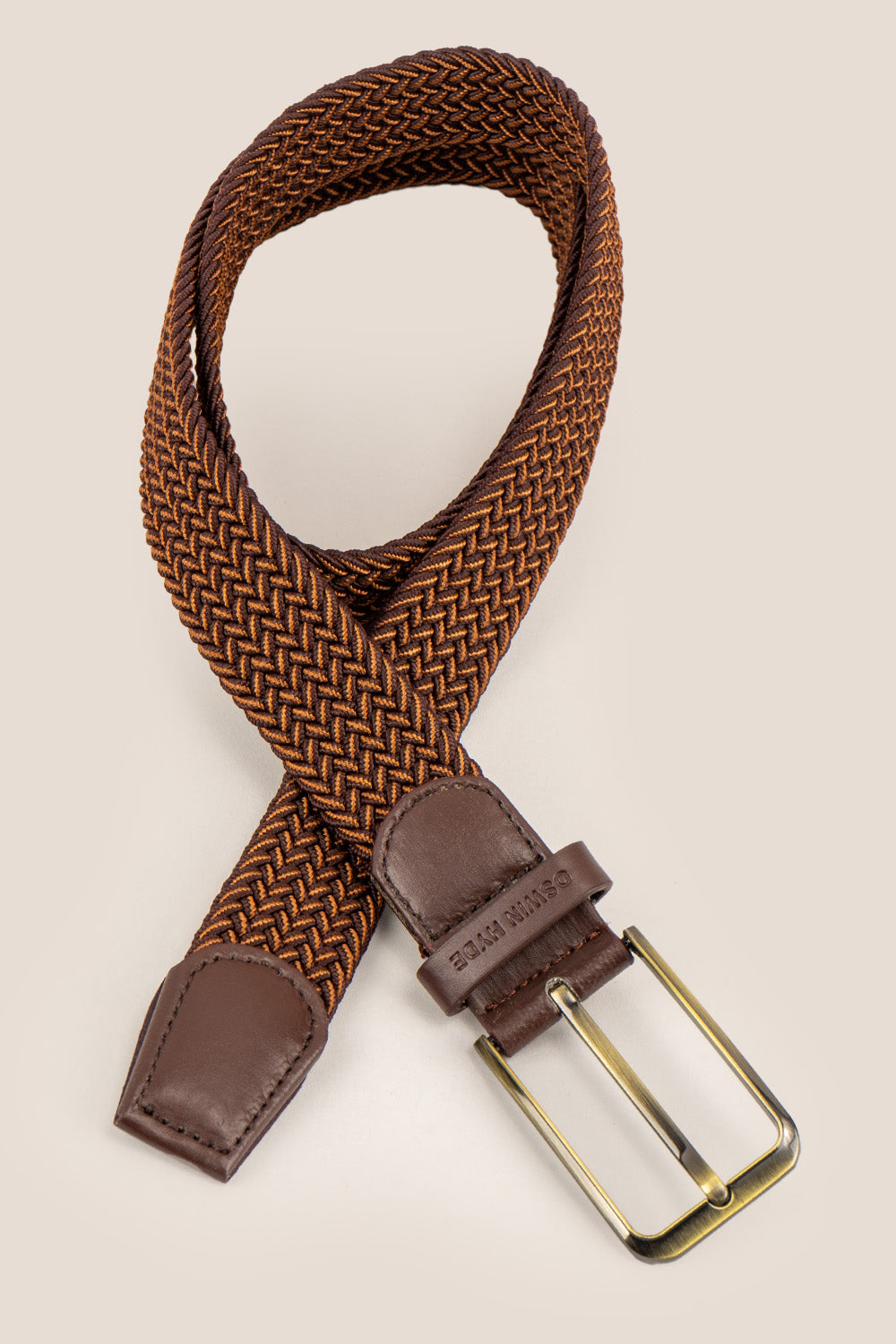 bert brown elastic leather belt | oswin hyde