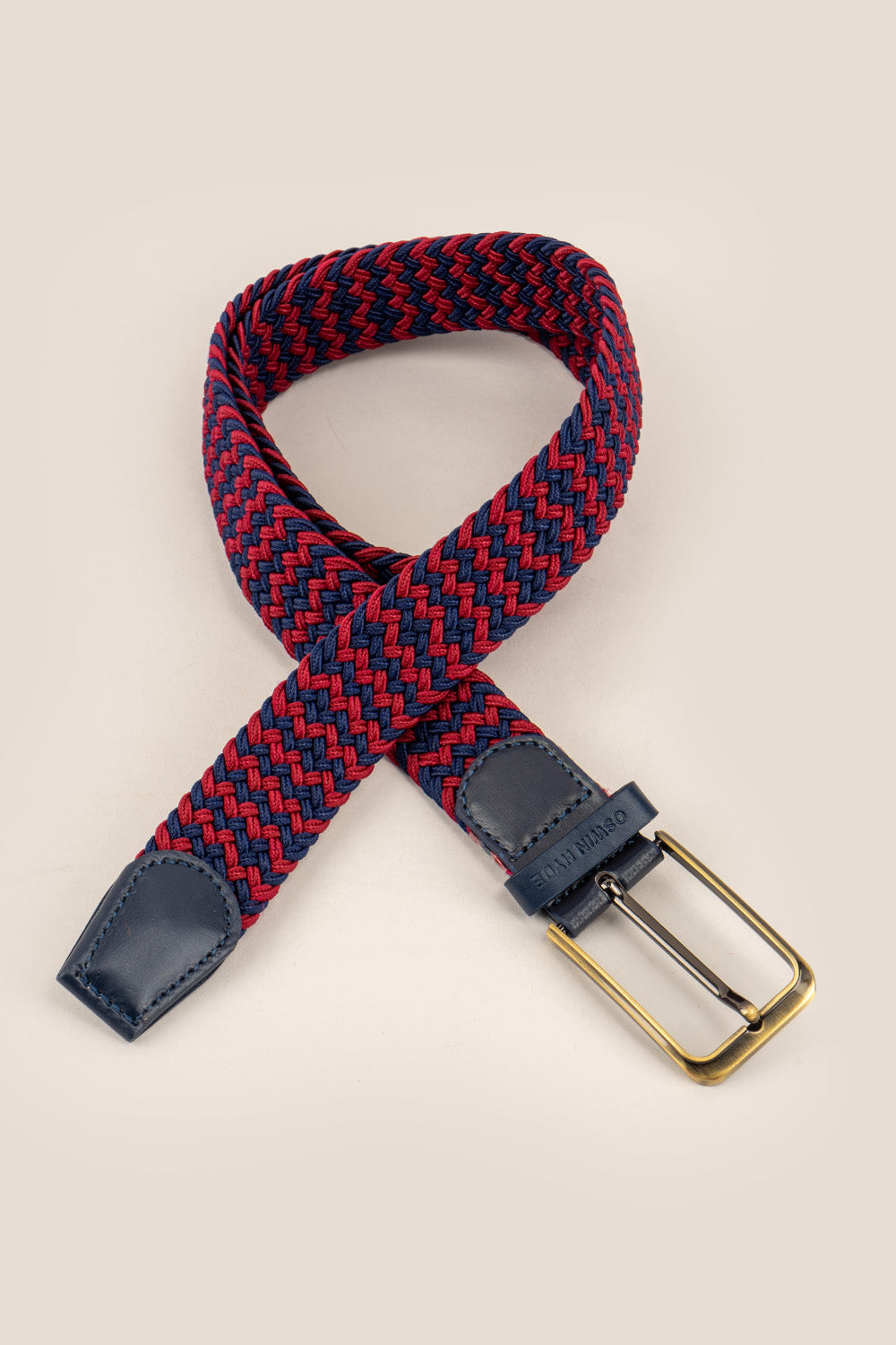 clyde red blue elastic leather belt | oswin hyde