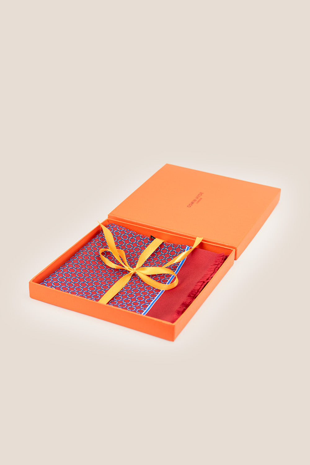 bordo geometric silk scarf box packaging | oswin hyde