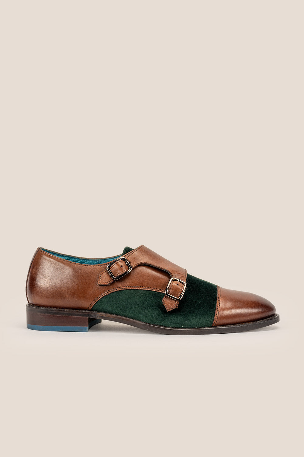 Oscar brown green monk leather shoes | Oswin Hyde