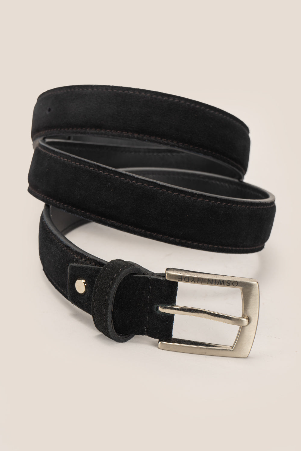 Exton Black Suede belt for men | Oswin Hyde