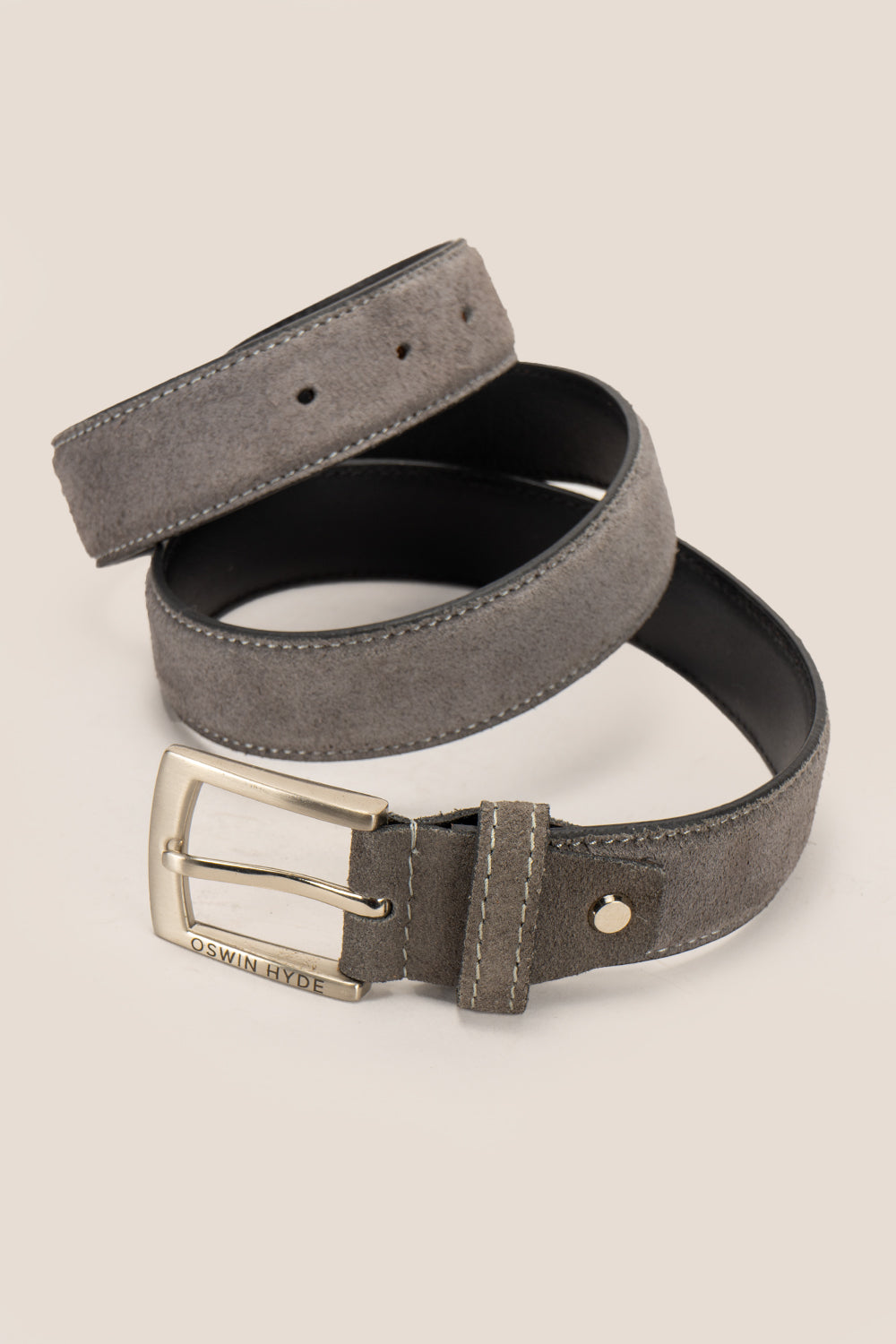 Exton Grey Suede belt for men | Oswin Hyde