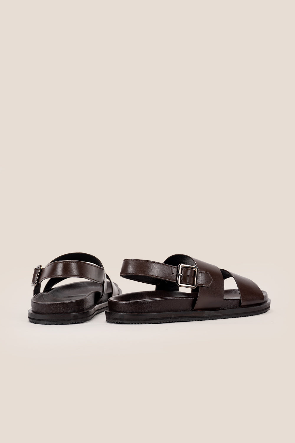 Antonio Brown double strap leather sandals | Oswin Hyde