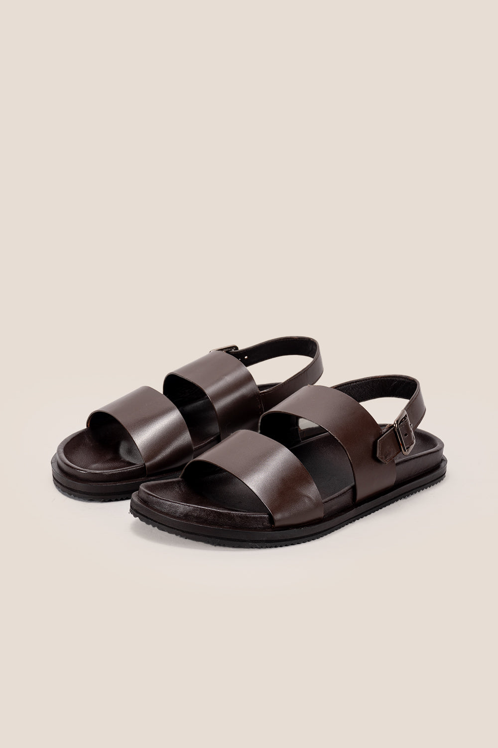 Antonio Brown double strap leather sandals | Oswin Hyde