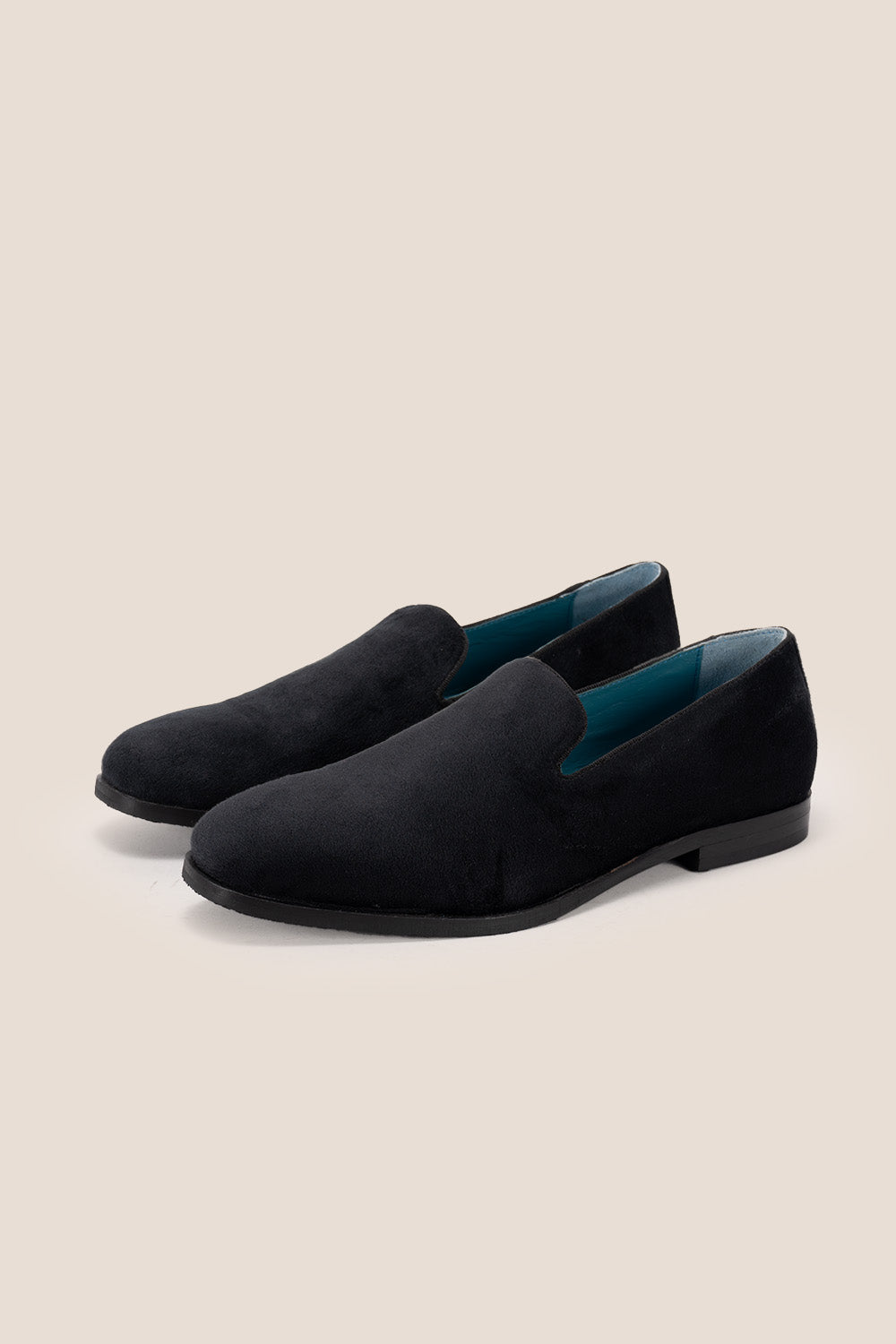 Lennox Black velvet leather loafer shoe | Oswin Hyde