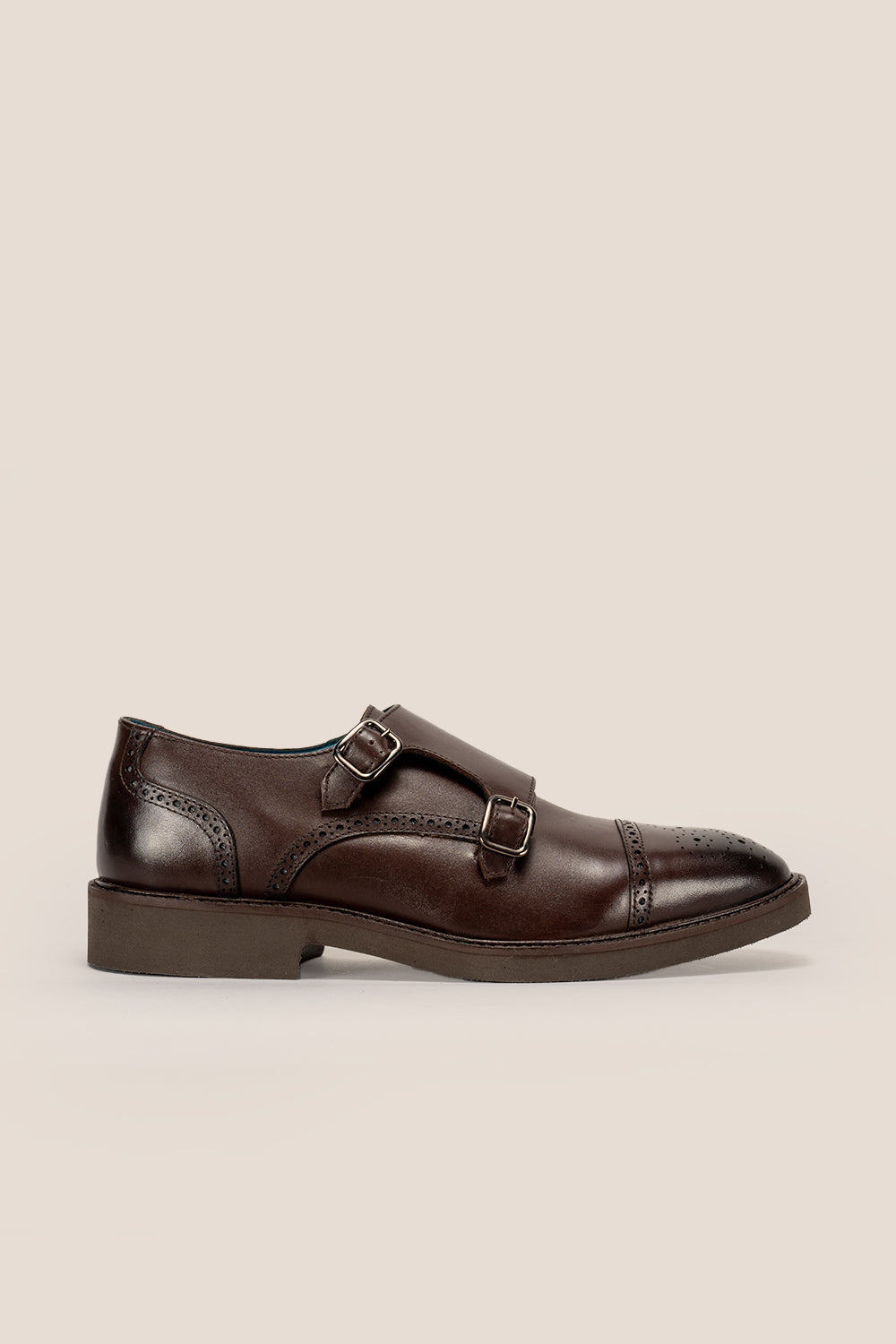 Shelby Brown Brogue Monk Shoes | Oswin Hyde