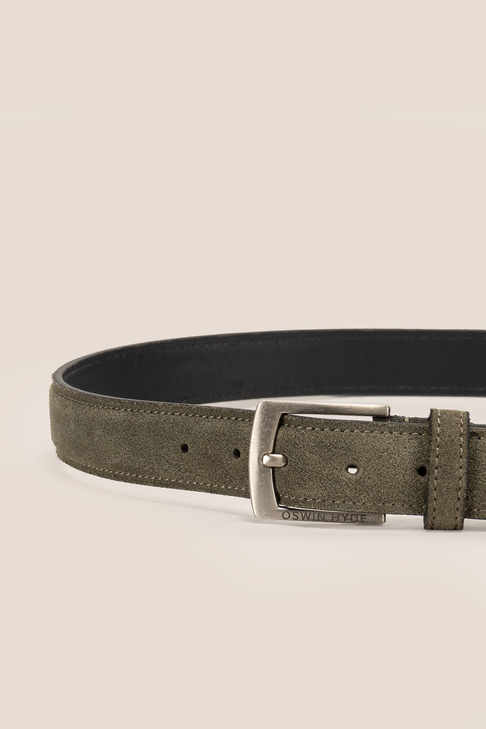 Exton Olive Suede belt for men | Oswin Hyde