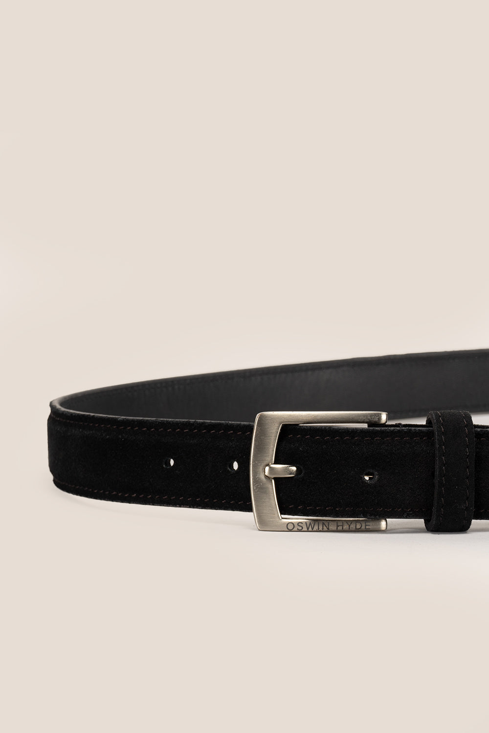 Exton Black Suede belt for men | Oswin Hyde