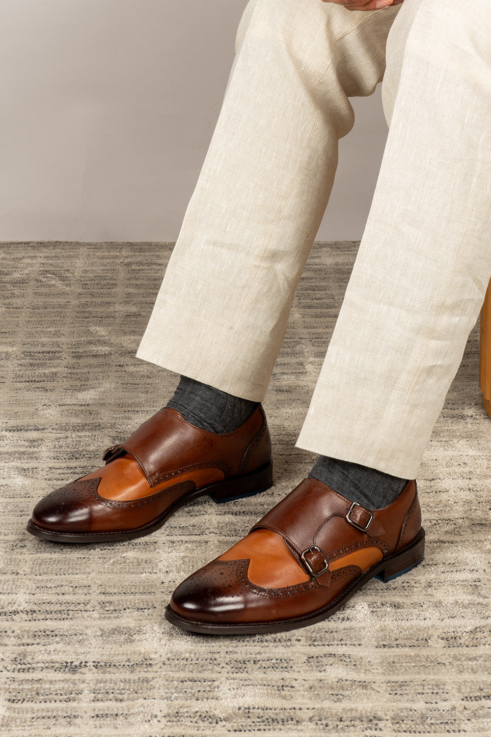 Warren brown tan monk brogue shoes | Oswin Hyde