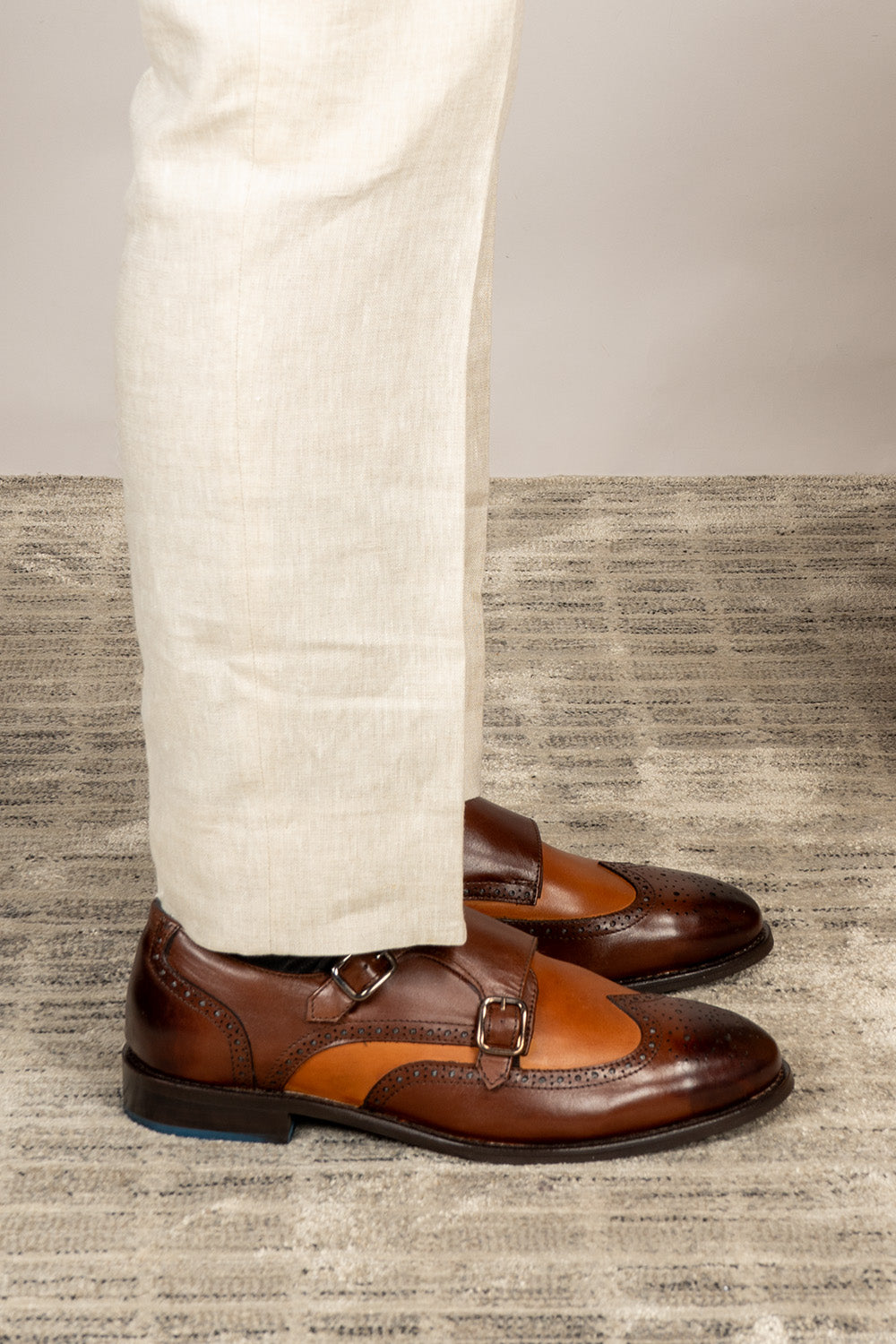 Warren brown tan monk brogue shoes | Oswin Hyde