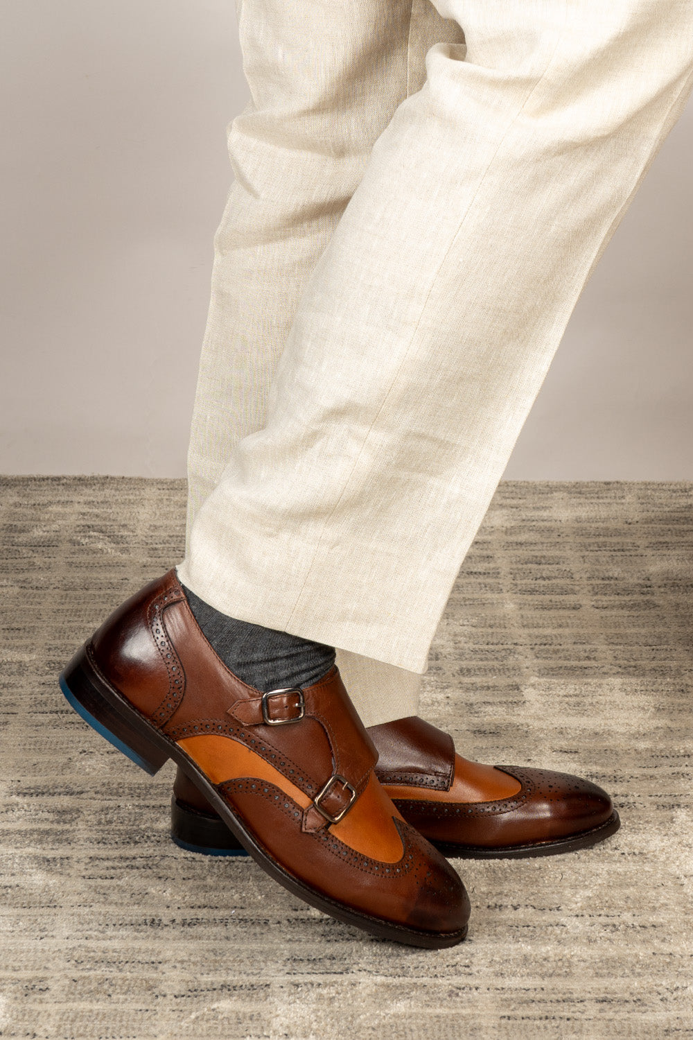 Warren brown tan monk brogue shoes | Oswin Hyde